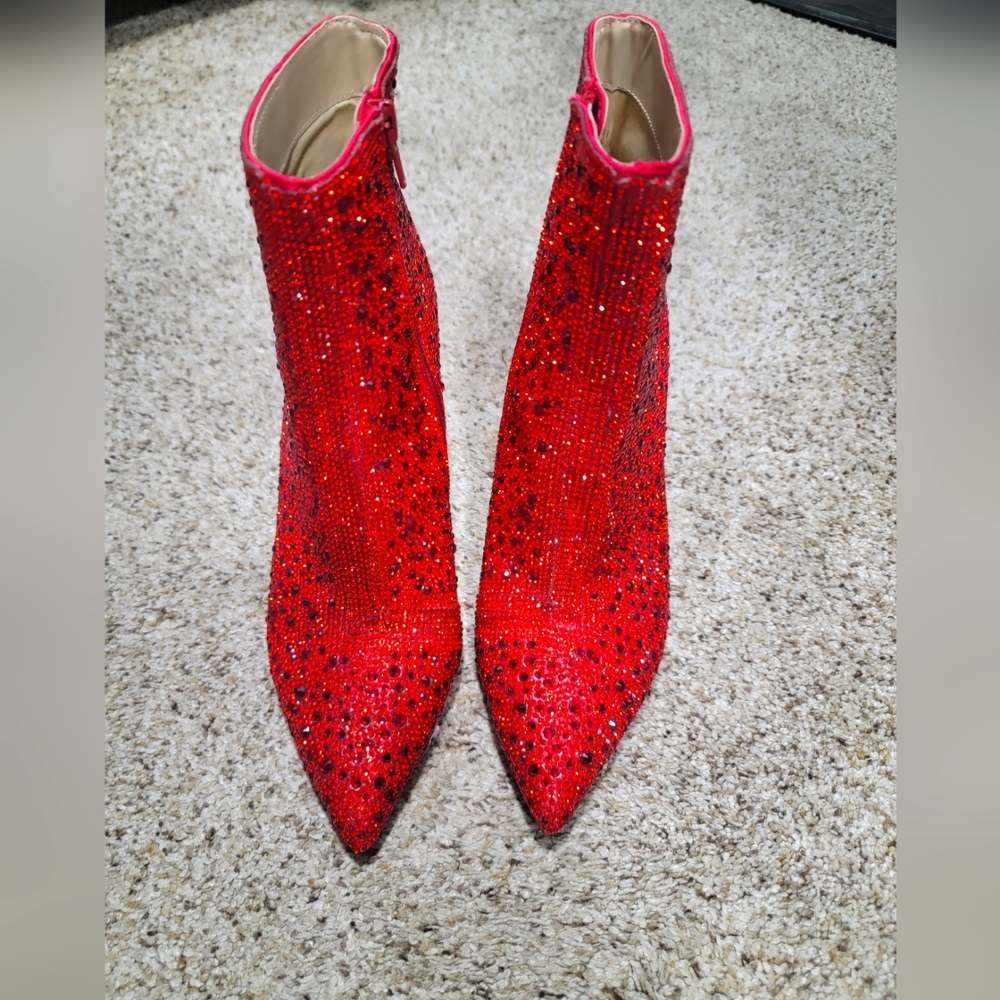 Red Cady Betsey Johnson Booties 8.5